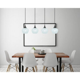Luminosa Lighting Luminosa Maxy Bar Pendant Ceiling Light Gunmetal Clear Glass Shade 4X E27 - thumbnail 6