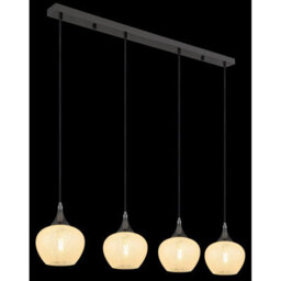 Luminosa Lighting Luminosa Maxy Bar Pendant Ceiling Light Gunmetal Clear Glass Shade 4X E27 - thumbnail 5