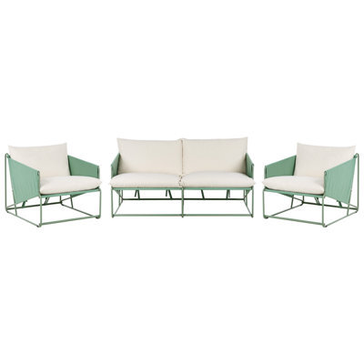 Beliani Garden Sofa Set 4 Seater Ponte Metal Green - image 1