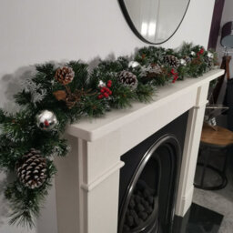 Samuel Alexander 1.8M (6Ft) Dressed Christmas Garland With Silver Baubles Pinecones & Berries - thumbnail 9
