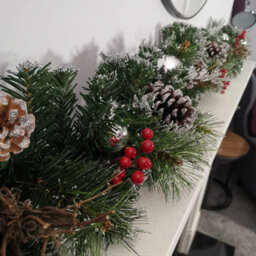 Samuel Alexander 1.8M (6Ft) Dressed Christmas Garland With Silver Baubles Pinecones & Berries - thumbnail 5
