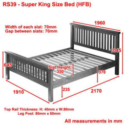 The Furniture Market Rustic Oak 6Ft Super King Size Bed - High Foot Board - thumbnail 9