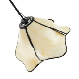 Happy Homewares Elegant Designer Pendant Lighting Shade With Amber Cream Glass Floral Petals - thumbnail 4