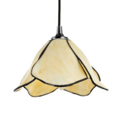 Happy Homewares Elegant Designer Pendant Lighting Shade With Amber Cream Glass Floral Petals - thumbnail 3