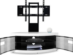 "Homeology Pangea Black/white Beam-Thru Curved True-Corner 32""-50"" Tv Cabinet With Mounting Arm" - thumbnail 8