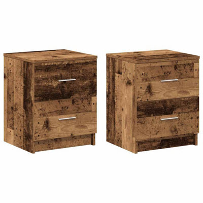 Berkfield Durable Bedside Cabinets 2 Pcs With 2 Drawers Old Wood 40X36X50 Cm - image 1