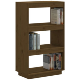 Berkfield Book Cabinet/room Divider Honey Brown 60X35X103 Cm Solid Wood Pine - thumbnail 4