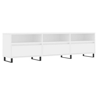 Berkfield Sturdy Tv Cabinet White 150X30X44.5 Cm Engineered Wood - image 1