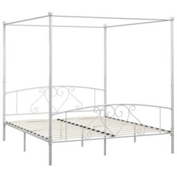 Vidaxl Bed Frame Without Mattress With Canopy White 180X200 Cm Super King Metal - thumbnail 2