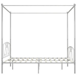 Vidaxl Bed Frame Without Mattress With Canopy White 180X200 Cm Super King Metal - thumbnail 4