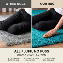 Bravich Teal Thick Shaggy Circle Rug - California - 150Cm - thumbnail 6