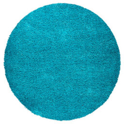 Bravich Teal Thick Shaggy Circle Rug - California - 150Cm - thumbnail 2