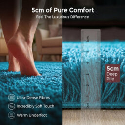 Bravich Teal Thick Shaggy Circle Rug - California - 150Cm - thumbnail 8