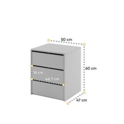 Arte Idea 13 Contemporary Chest Of Drawers Internal Cabinet For Stylish Interiors Grey (H)600mm (W)500mm (D)470mm - thumbnail 2