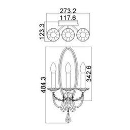 Luminosa Lighting Elstead Valentina 3 Light Indoor Candle Wall Light Bronze, E14 - thumbnail 2