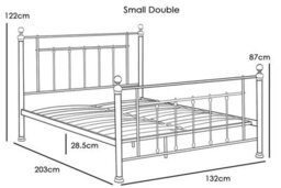 Harpenden Brushed Gold Small Double Metal Bed Frame 4Ft - thumbnail 2