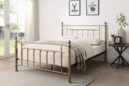 Harpenden Brushed Gold Small Double Metal Bed Frame 4Ft - thumbnail 1