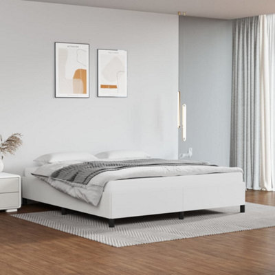Berkfield Bed Frame White 180X200 Cm 6Ft Super King Faux Leather - image 1