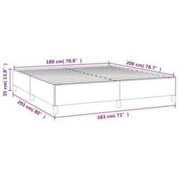 Berkfield Bed Frame White 180X200 Cm 6Ft Super King Faux Leather - thumbnail 9
