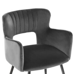 Beliani Set Of 2 Dining Chairs Sanilac Velvet Dark Grey - thumbnail 7