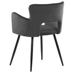 Beliani Set Of 2 Dining Chairs Sanilac Velvet Dark Grey - thumbnail 6