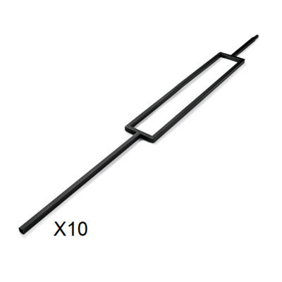 Whittington Black Metal Rectangular Stair And Landing Spindle - 10 Pack Traditional Products Ltd