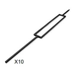 Whittington Black Metal Rectangular Stair And Landing Spindle - 10 Pack Traditional Products Ltd - thumbnail 1