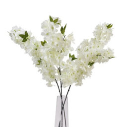 Wyld Haus Set Of 3 Large White Artificial Flower Stems Cascading Silk Blooms - thumbnail 2