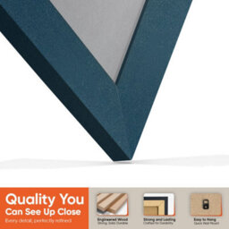 "30X17"" Navy Blue Modern Vinyl Record Frame With Mid Grey Mount For 12 Inch Lp Album Cover & Disc - Ak Frames" - thumbnail 3