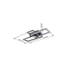 Luminosa Lighting Luminosa Sapena 61X34Cm Integrated Led Semi Flush Ceiling Light Matt Black 3X Led 3000K - thumbnail 8