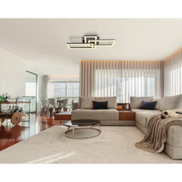 Luminosa Lighting Luminosa Sapena 61X34Cm Integrated Led Semi Flush Ceiling Light Matt Black 3X Led 3000K - thumbnail 7