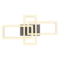 Luminosa Lighting Luminosa Sapena 61X34Cm Integrated Led Semi Flush Ceiling Light Matt Black 3X Led 3000K - thumbnail 4