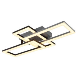 Luminosa Lighting Luminosa Sapena 61X34Cm Integrated Led Semi Flush Ceiling Light Matt Black 3X Led 3000K