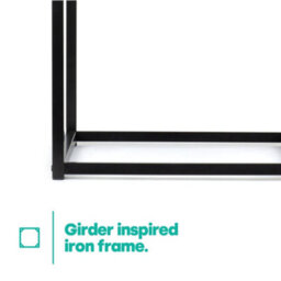 Livivo Industrial Concrete Effect Side Table Grey Metal Frame - thumbnail 4