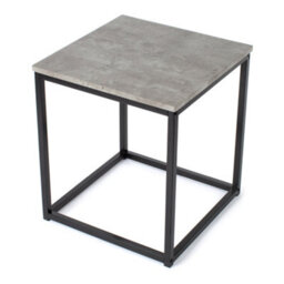 Livivo Industrial Concrete Effect Side Table Grey Metal Frame
