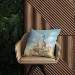 Warren Reed Designer Giraffe On A Beach Holiday Outdoor Cushion 45Cm X 45Cm - thumbnail 2