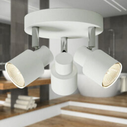 First Choice Lighting Set Of 2 Irwin White 3 Light Ip44 Bathroom Round Spotlight Plates - thumbnail 5
