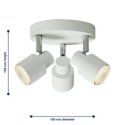 First Choice Lighting Set Of 2 Irwin White 3 Light Ip44 Bathroom Round Spotlight Plates - thumbnail 6
