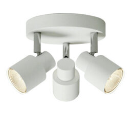 First Choice Lighting Set Of 2 Irwin White 3 Light Ip44 Bathroom Round Spotlight Plates - thumbnail 2