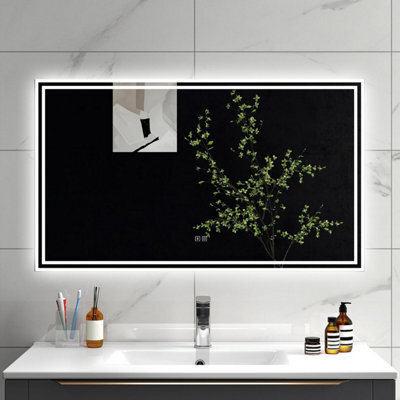 Sline 1200X700mm Bluetooth Bathroom Led Mirror,dimmable 3 Colors, Anti-Fog Mirrors Ip44 Rated,horizontal/vertical - image 1