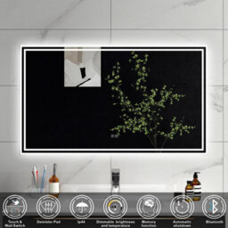 Sline 1200X700mm Bluetooth Bathroom Led Mirror,dimmable 3 Colors, Anti-Fog Mirrors Ip44 Rated,horizontal/vertical - thumbnail 2