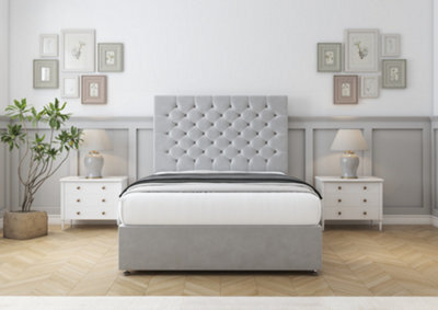 "Comfort Winslow Silver Plush Divan Bed Base 4 Drawers - 26"" Strutted  5' King" - image 1