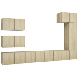 Berkfield 8 Piece Tv Cabinet Set Sonoma Oak Engineered Wood - thumbnail 2