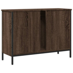 Berkfield Bathroom Sink Cabinet Brown Oak 80X30X60 Cm Engineered Wood - thumbnail 8