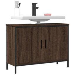 Berkfield Bathroom Sink Cabinet Brown Oak 80X30X60 Cm Engineered Wood