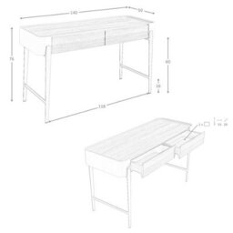 Angel Cerda Elegant Walnut Desk With Gold Steel Legs For Modern Offices - thumbnail 7