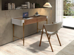 Angel Cerda Elegant Walnut Desk With Gold Steel Legs For Modern Offices - thumbnail 5