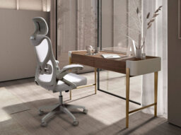 Angel Cerda Elegant Walnut Desk With Gold Steel Legs For Modern Offices - thumbnail 2