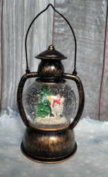 Premier Decorations Limited Snowman Christmas Water Spinner Lantern With Warm White Led Light Swirling Lamp - thumbnail 2