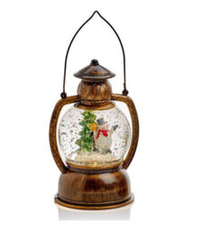 Premier Decorations Limited Snowman Christmas Water Spinner Lantern With Warm White Led Light Swirling Lamp